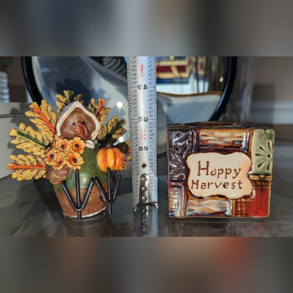 Set of Thanksgiving Decorations, Turkey and a candle holder. - Picture 7 of 10